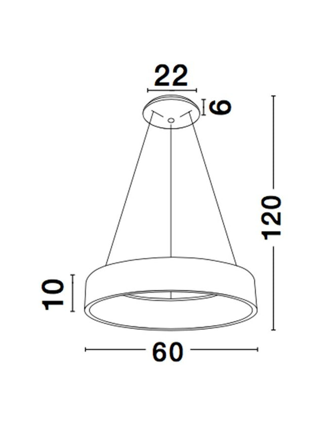 RANDO Matt White Aluminium & Acrylic LED 42 Watt 230 Volt 2520Lm 3000K IP20 D: 60 H: 120 cm