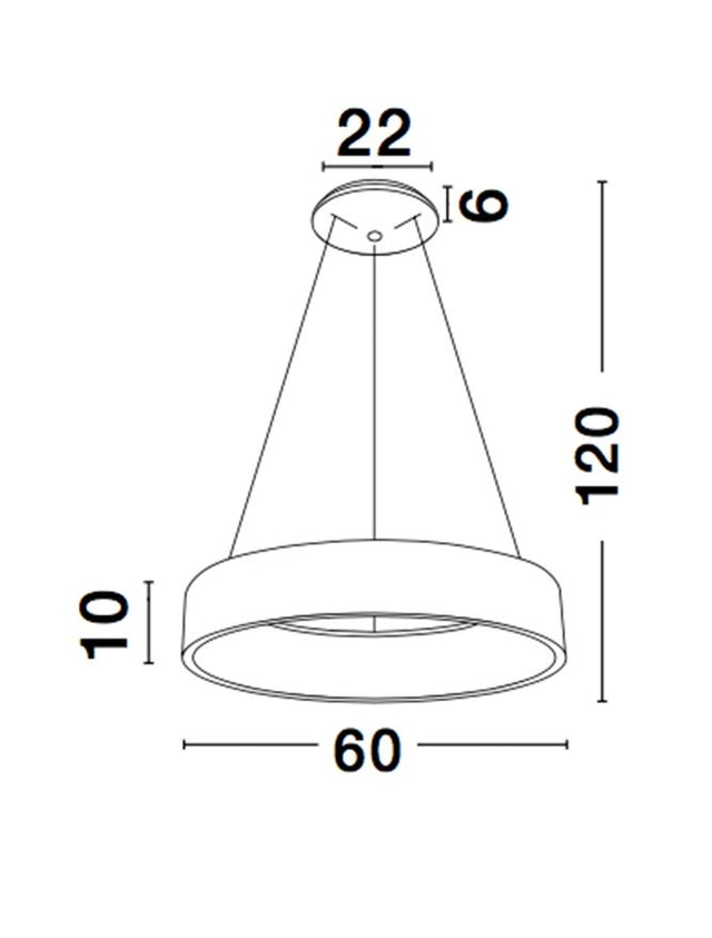 RANDO Gray Aluminium & Acrylic LED 42 Watt 230 Volt 2520Lm 3000K IP20 D: 60 H: 120 cm