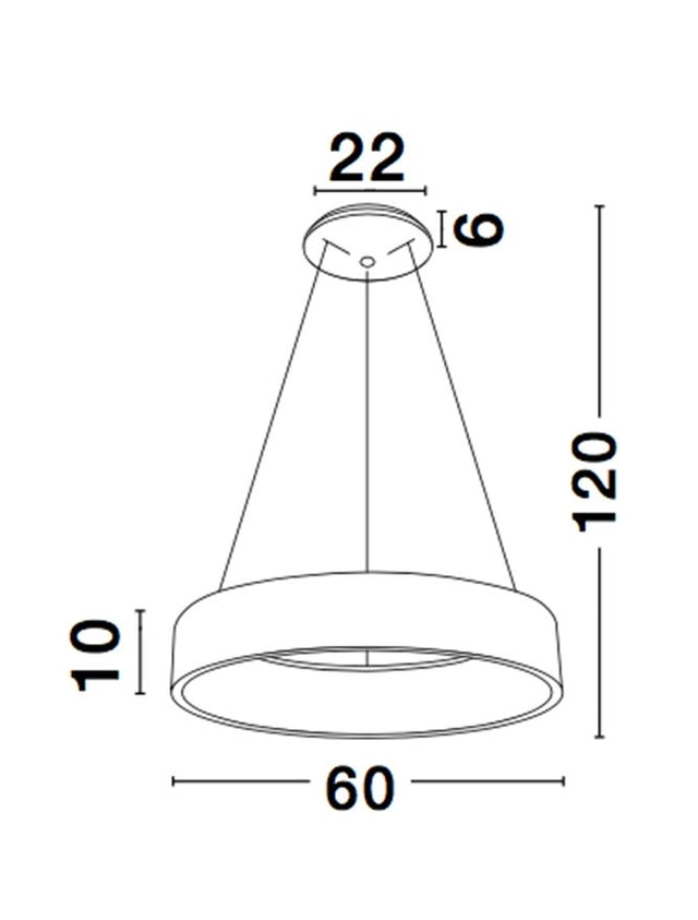 RANDO Black Aluminium & Acrylic LED 42 Watt 230 Volt 2520Lm 3000K IP20 D: 60 H: 120 cm