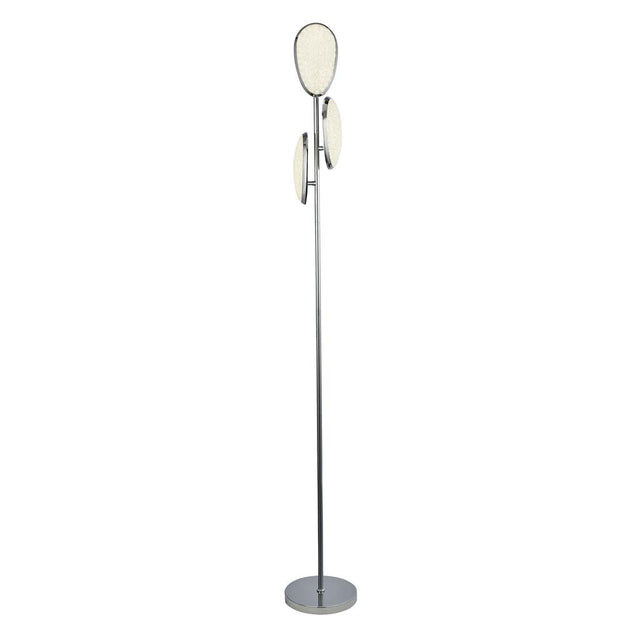 LORI 3LT LED FLOOR LAMP, CRUSHED ICE EFFECT SHADE, CHROME