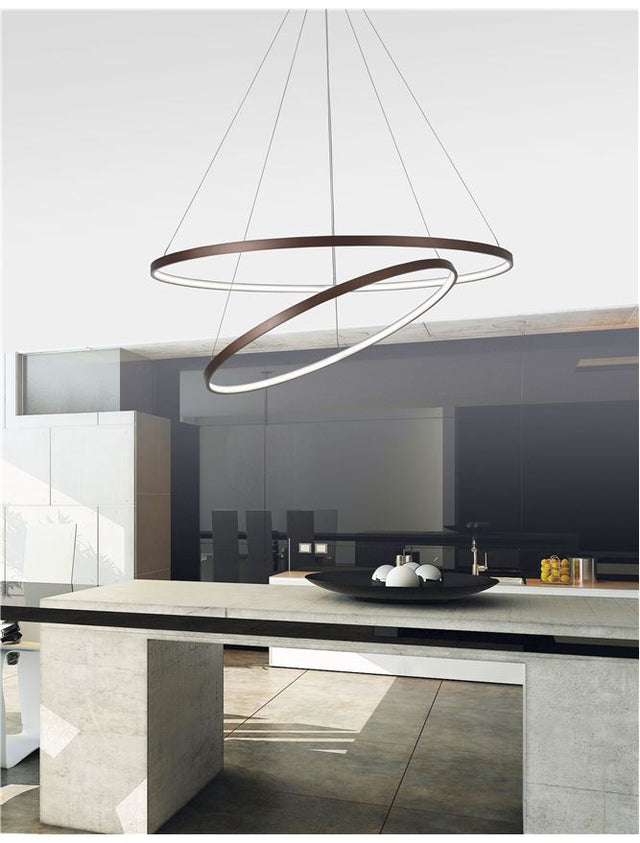 FERROL Coffee Brown Aluminium & Acrylic Adjustable LED 85 Watt 4500Lm 3000K IP20 D: 80 H: 130 cm