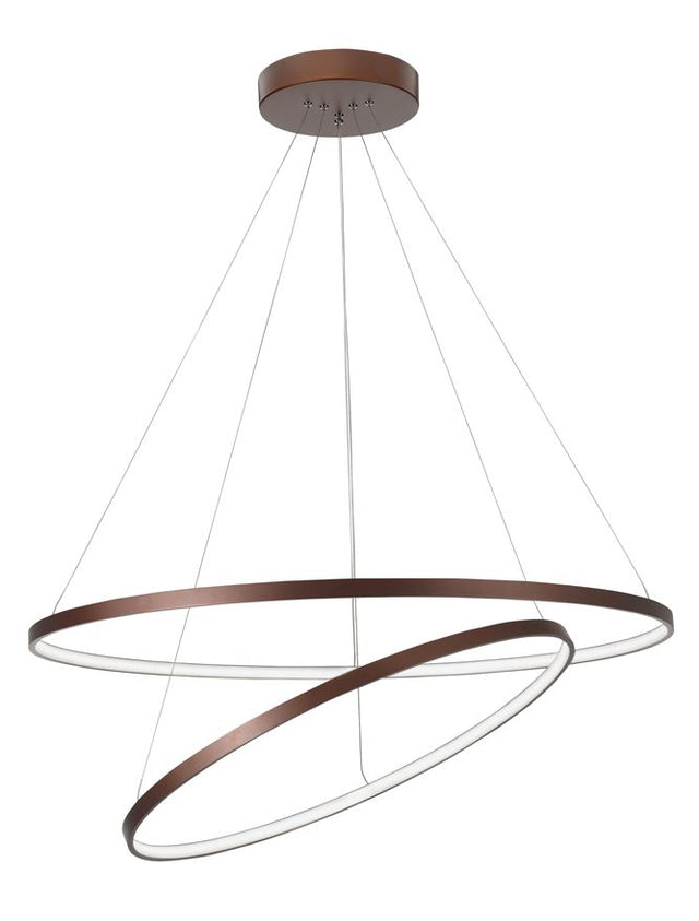 FERROL Coffee Brown Aluminium & Acrylic Adjustable LED 85 Watt 4500Lm 3000K IP20 D: 80 H: 130 cm