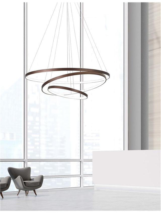 FERROL Coffee Brown Aluminium & Acrylic Adjustable LED 111 Watt 5500Lm 3000K IP20 D: 80 H: 150 cm