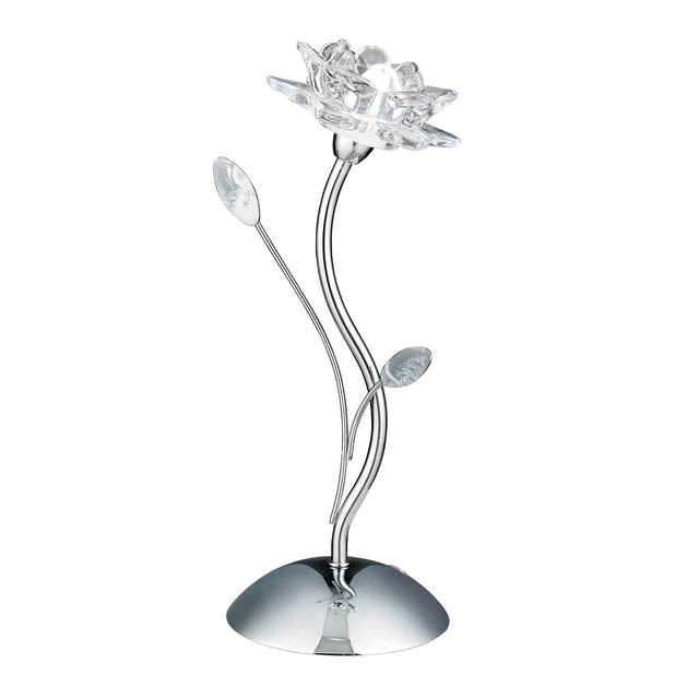 BELLIS - TABLE LAMP, CHROME, CLEAR FLOWER GLASS