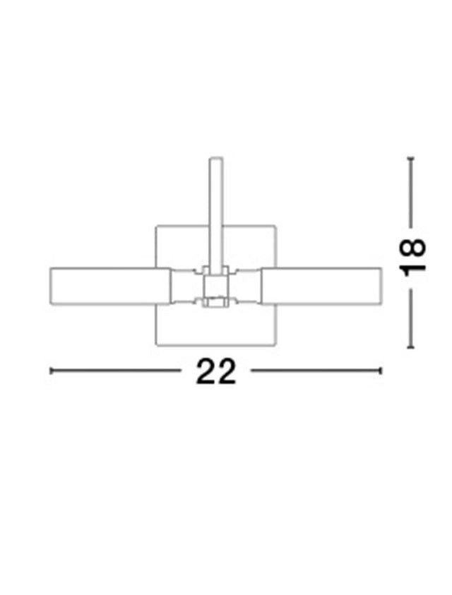 DRITTO Clear Glass Satin Nickel Metal LED G9 2x5 Watt 230 Volt IP44 Bulb Excluded L: 22 W: 12 H: 18 cm