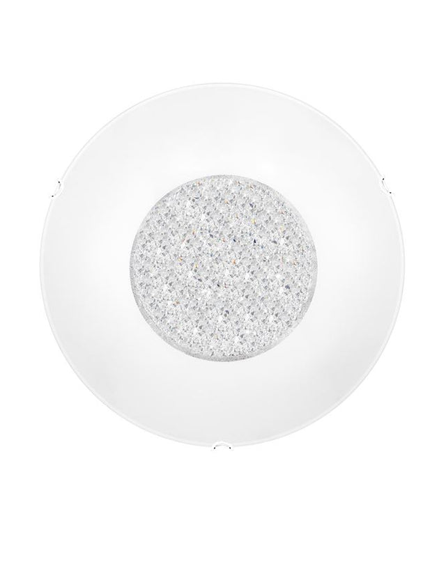 ERA Ceiling Light White Glass & Crystal Chrome Metal LED E27 4x12W D:50 H:12cm