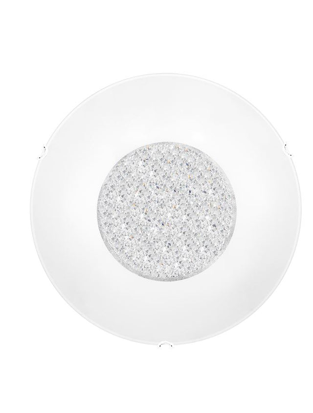 ERA Ceiling Light White Glass & Crystal Chrome Metal LED E27 2x12W D:30 H:8cm