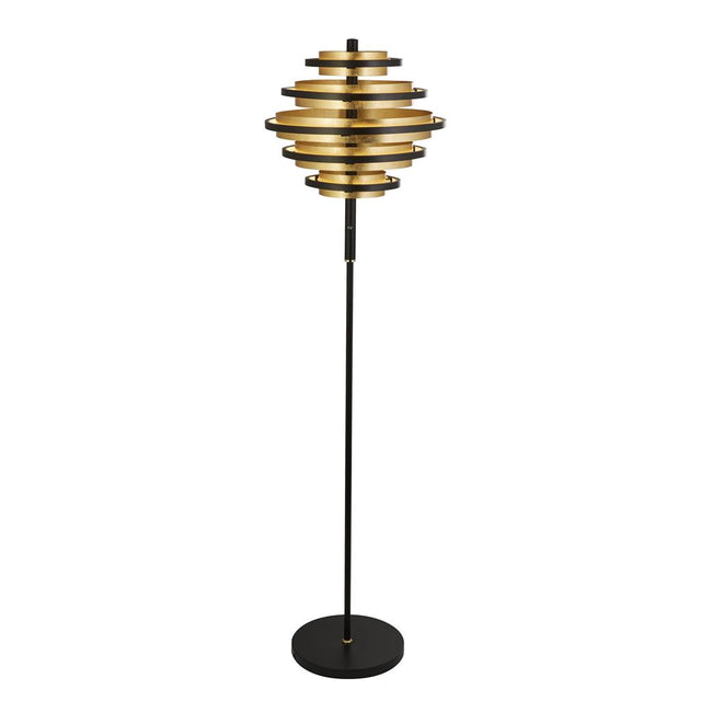 HIVE BLACK/GOLD LEAF 5LT LED FLOOR LAMP