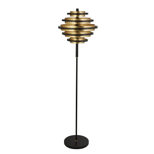 HIVE BLACK/GOLD LEAF 5LT LED FLOOR LAMP