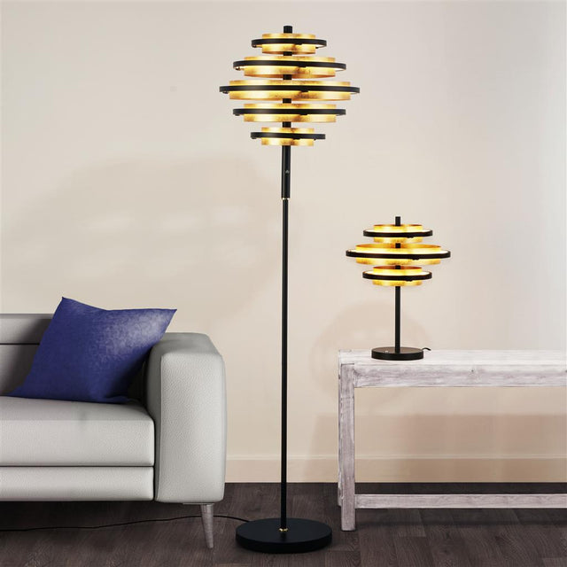 HIVE BLACK/GOLD LEAF 5LT LED FLOOR LAMP