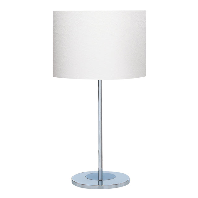 CARTER TABLE LAMP CHROME ROUND BASE IVORY SHADE