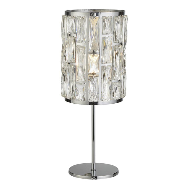 BIJOU 1LT CHROME TABLE LAMP WITH CRYSTAL GLASS