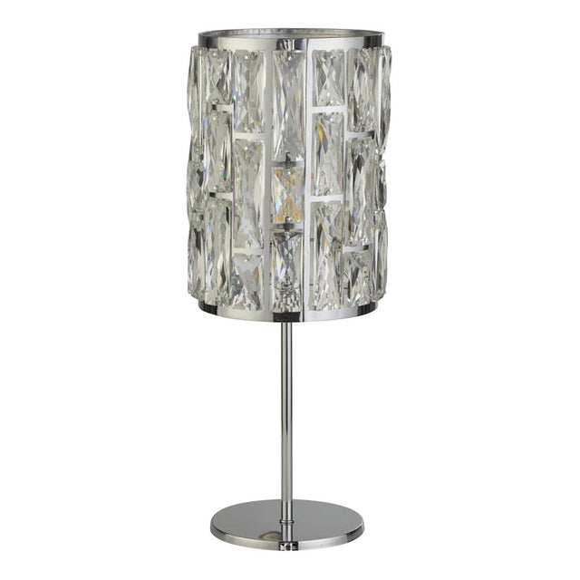 BIJOU 1LT CHROME TABLE LAMP WITH CRYSTAL GLASS