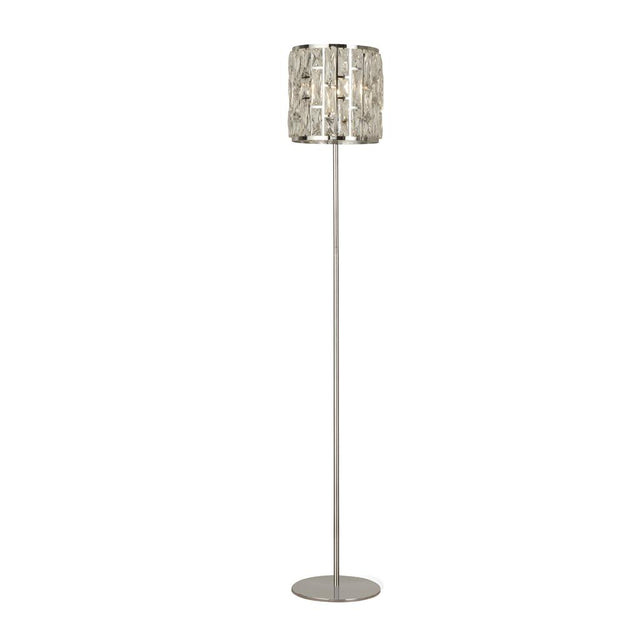 BIJOU 1LT CHROME FLOOR LAMP WITH CRYSTAL GLASS