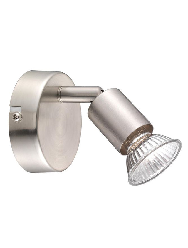 BASE Satin Nickel Metal LED GU10 1x5 Watt IP20 Bulb Excluded D: 8 W: 6.7 H: 10.9 cm