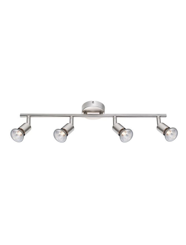 BASE Satin Nickel Metal LED GU10 4x5 Watt IP20 Bulb Excluded L: 51 W: 8 H: 10.9 cm