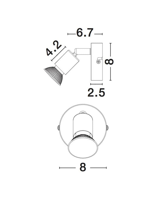 BASE Matt White Metal LED GU10 1x5 Watt IP20 Bulb Excluded D: 8 W: 6.7 H: 10.9 cm