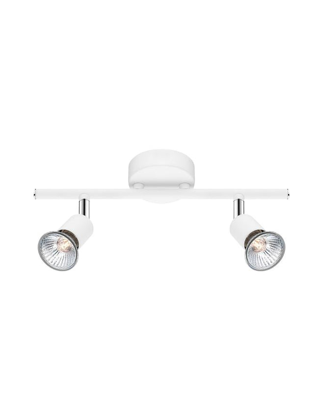 BASE Matt White Metal LED GU10 2x5 Watt IP20 Bulb Excluded L: 31 W: 8 H: 10.9 cm