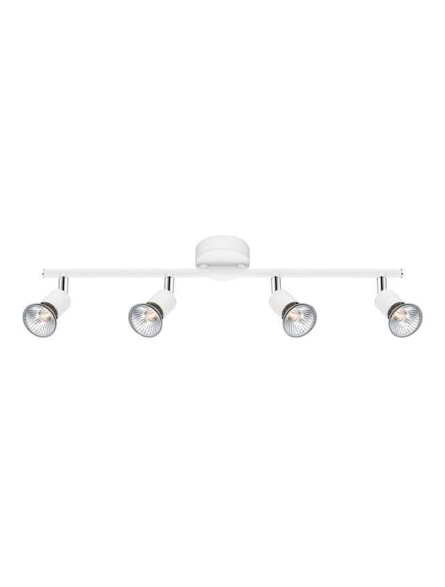 BASE Matt White Metal LED GU10 4x5 Watt IP20 Bulb Excluded L: 51 W: 8 H: 10.9 cm