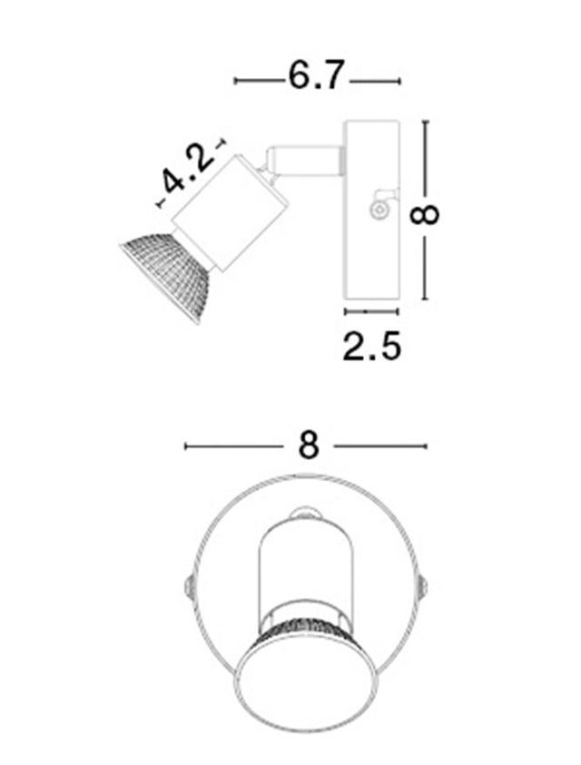 BASE Rust Metal LED GU10 1x5 Watt 230 Volt IP20 Bulb Excluded D: 8 W: 6.7 H: 10.9 cm