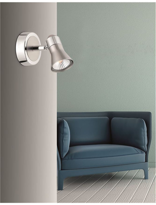 GALERIA Satin Nickel Chrome Aluminium LED GU10 2x10 Watt IP20 Bulb Excluded L: 25 H: 16.5 cm