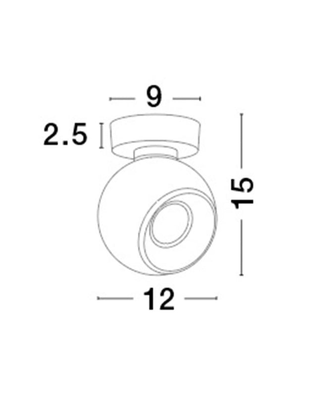 TORE Matt White Aluminium LED GU10 1x10 Watt 230 Volt IP20 Bulb Excluded D: 12 H: 15 cm