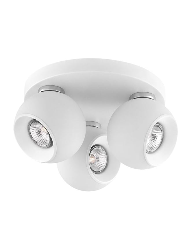 TORE Matt White Aluminium LED GU10 3x10 Watt 230 Volt IP20 Bulb Excluded D: 25 H: 15 cm