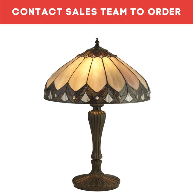 PEARL BRONZE/BLACK/CLEAR/BROWN/PURPLE TIFFANY TABLE LAMP