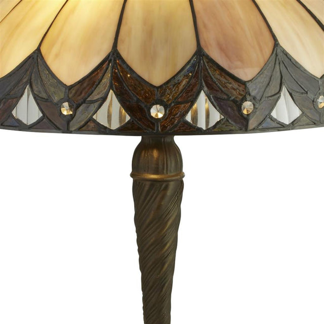 PEARL BRONZE/BLACK/CLEAR/BROWN/PURPLE TIFFANY TABLE LAMP