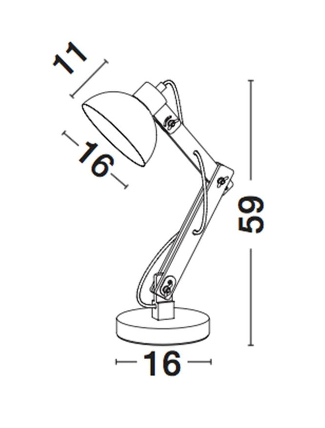 LILA White Metal & Natural Wood LED E27 1x12 Watt 230 Volt IP20 Bulb Excluded D: 16 H: 59 cm