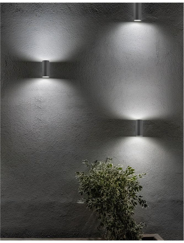 NERO Dark Gray Aluminium & Glass Diffuser GU10 2x35 Watt D: 7 W: 8 H: 15 cm IP54