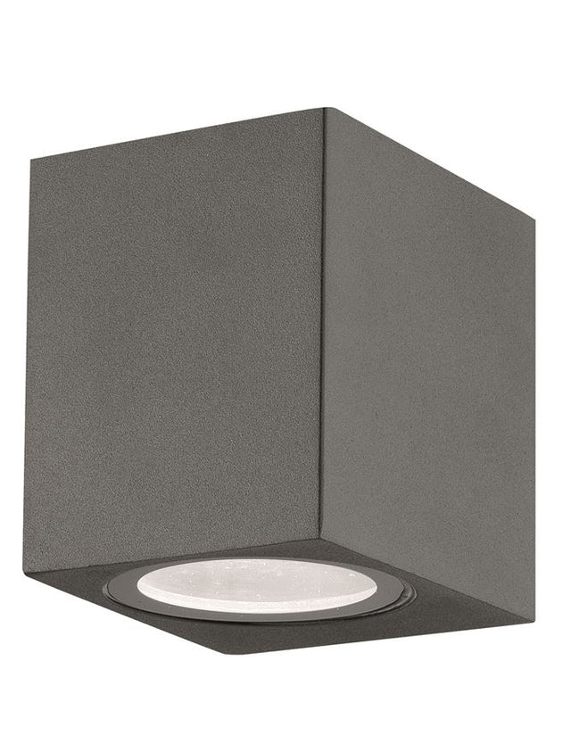 NERO Dark Gray Aluminium & Glass Diffuser GU10 1x35 Watt L: 6.7 W: 8 H: 8 cm IP54