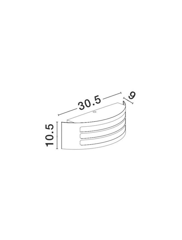 ZENITH Dark Gray Alum. White Acrylic E27 1x16 Watt L: 30.5 W: 9 H: 10.5 cm IP44