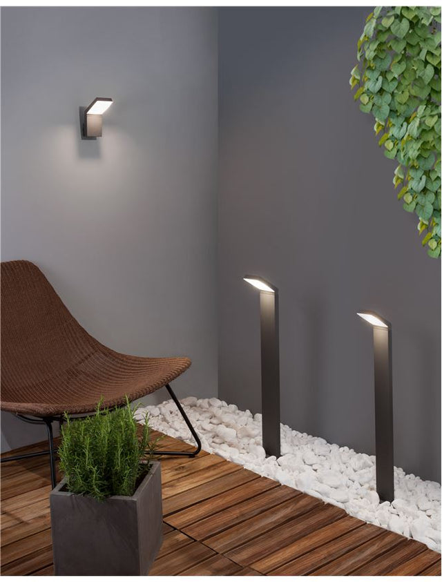 PARK Dark Gray Alum. Acrylic Diffuser LED 6 Watt 350Lm 3000K L: 12.5 W: 12 H: 80 cm IP54