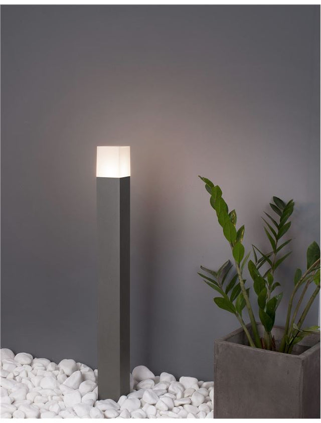 STICK Dark Gray Aluminium White Acrylic E27 1x16 Watt L: 7.6 W: 7.6 H: 80 cm IP54