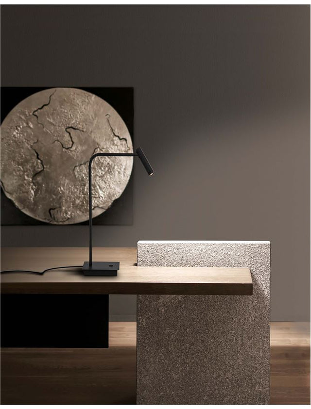 SICILY Table Lamp Sand Black Aluminium LED 3W 3000K 190Lum L:17 W:30 H:55cm