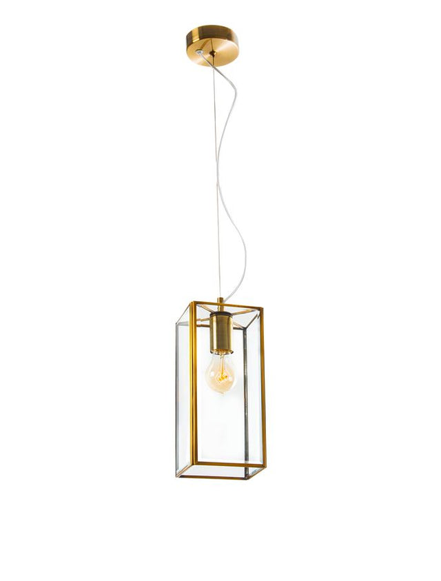 FLAVIO Antique Metal Brass Clear Glass LED E27 1x12 Watt 230 Volt IP20 Bulb Excluded L: 13 H1: 32 H2: 130 cm