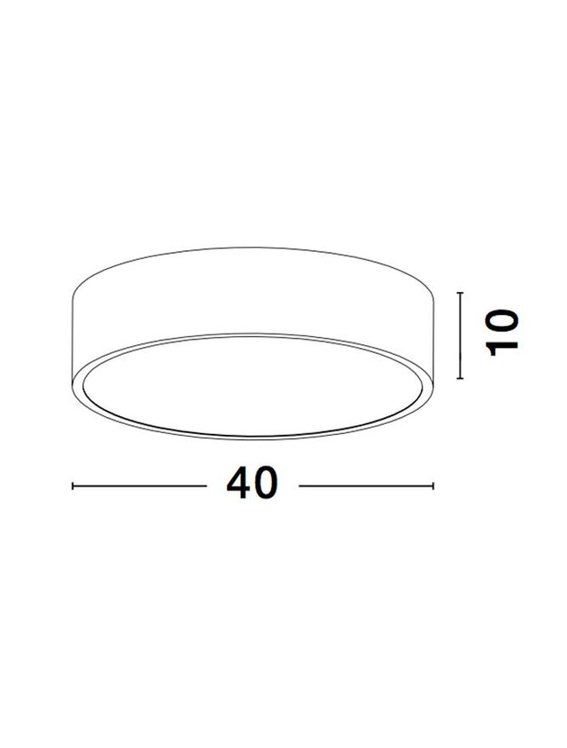 RODA White Aluminium Acrylic Diffuser LED 30 Watt 230 Volt 1800Lm 3000K IP20 D: 40 H: 10 cm