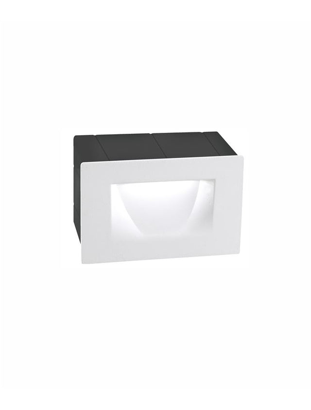 KRYPTON White Alum. LED 3 Watt 270Lm 3000K L:11 W:6 H:7cm Cut Out: 10.2x6.5 cm IP54