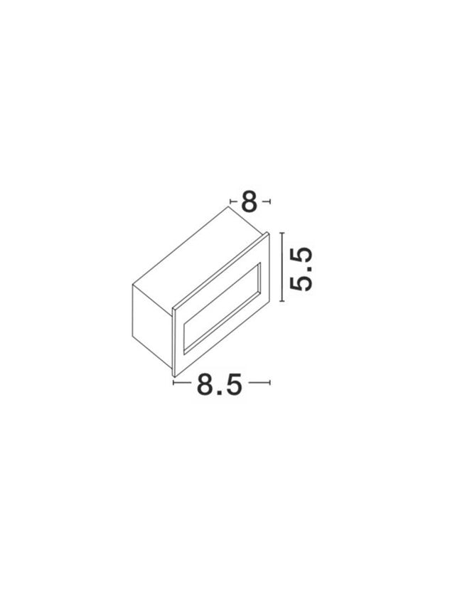 KRYPTON Dark Gray Alum. LED 1.5 Watt 145Lm 3000K L:8.5 W:8 H:5.5cm Cut Out:8.1x4.2cm IP54