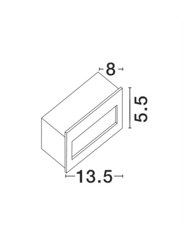 KRYPTON White Alum. LED 3 Watt 270Lm 3000K L:13.5 W:8 H:5.5cm Cut Out:12.7x4.5cm IP54