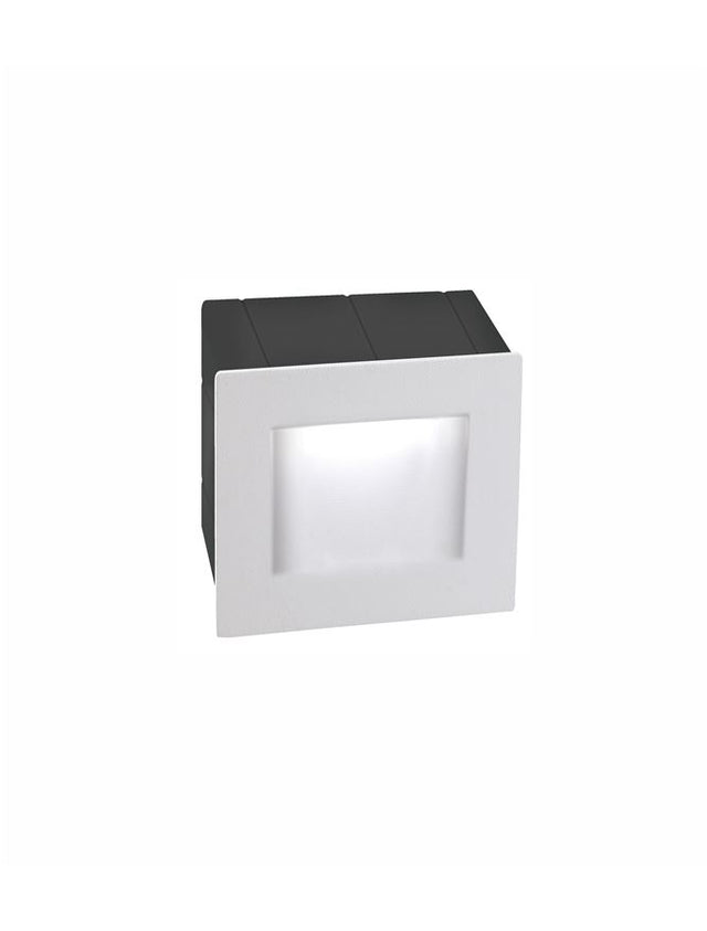 KRYPTON White Alum. LED 3 Watt 270Lm 3000K L:8 W:7H:8cm Cut Out:L:6.4 x W: 6.7 cm IP54