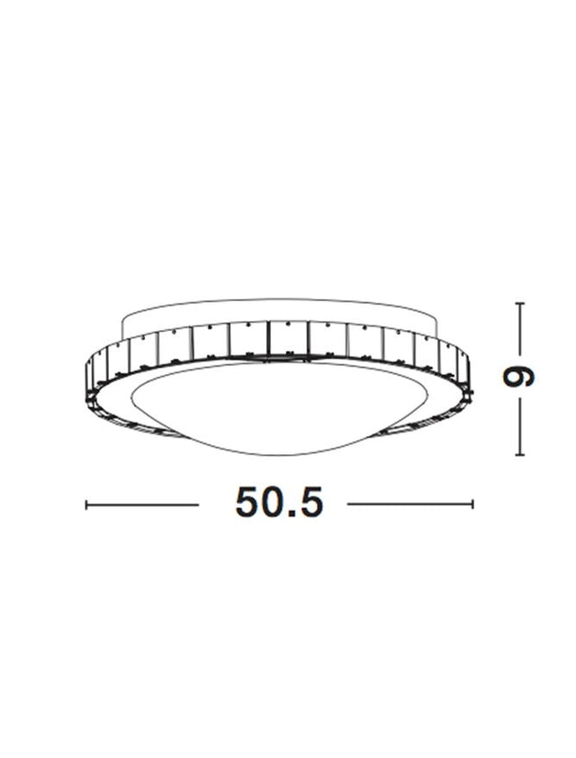 PALERMO Chrome Metal White Glass & K9 Crystal LED E27 4x12 Watt IP20 Bulb Excluded D: 50.5 H: 9 cm