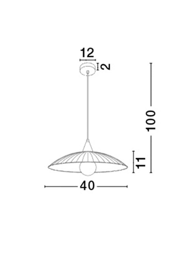 SHELL Pendant Light Chrome Metal White & Clear Structured Glass LED E27 1x12Watt D:40 H1:11 H2:100cm