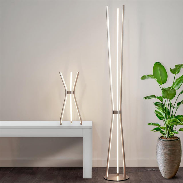 TRIPOD LED 3LT FLOOR LAMP SATIN NICKEL