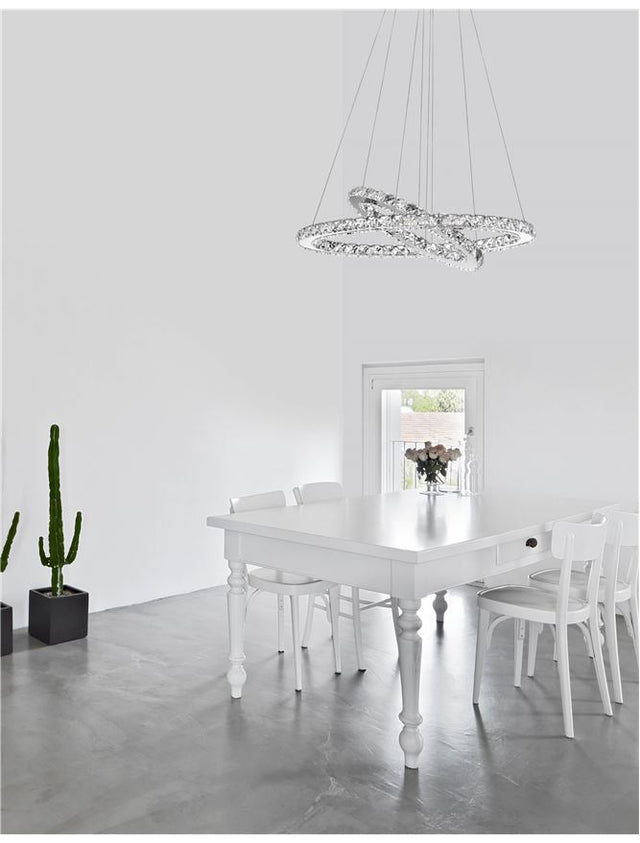 CELINE Chrome Aluminium & Crystal Adjustable LED 40 Watt 2400Lm 3000K IP20 L: 64 W: 44 H: 120 cm