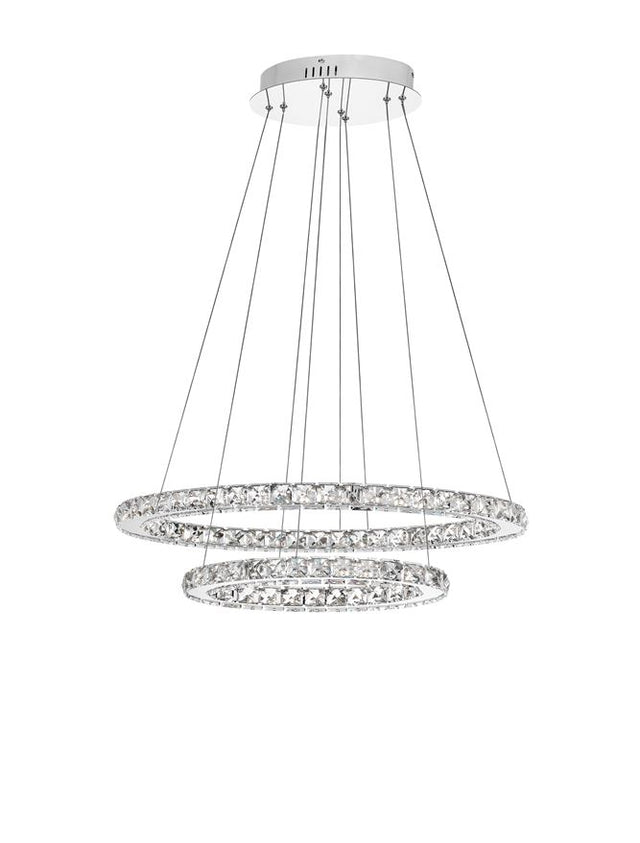 CELINE Chrome Aluminium & Crystal Adjustable LED 40 Watt 2400Lm 3000K IP20 L: 64 W: 44 H: 120 cm