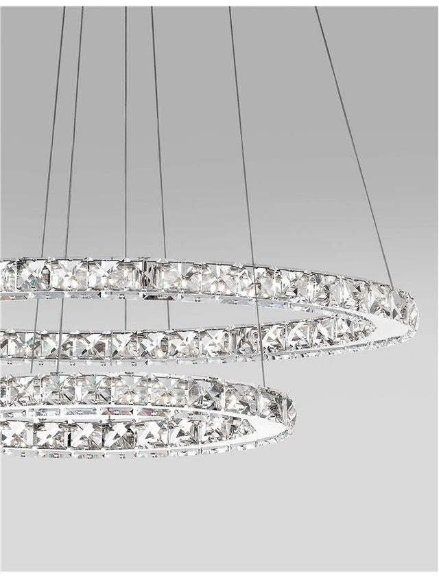 CELINE Chrome Aluminium & Crystal Adjustable LED 40 Watt 2400Lm 3000K IP20 L: 64 W: 44 H: 120 cm