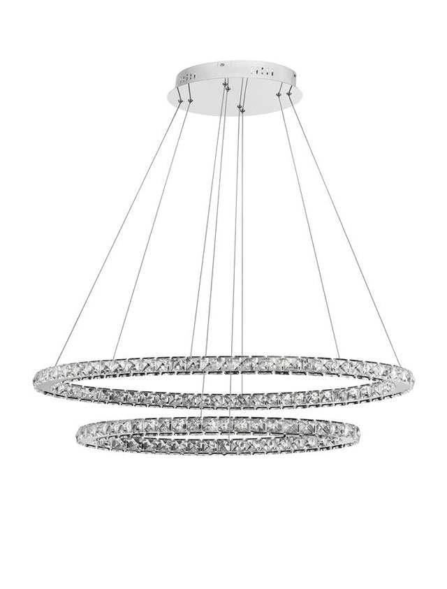 CELINE Chrome Aluminium & Crystal Adjustable LED 52 Watt 3120Lm 3000K IP20 L: 85 W: 42 H: 120 cm