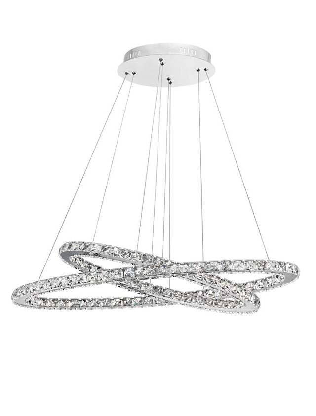 CELINE Chrome Aluminium & Crystal Adjustable LED 52 Watt 3120Lm 3000K IP20 L: 85 W: 42 H: 120 cm